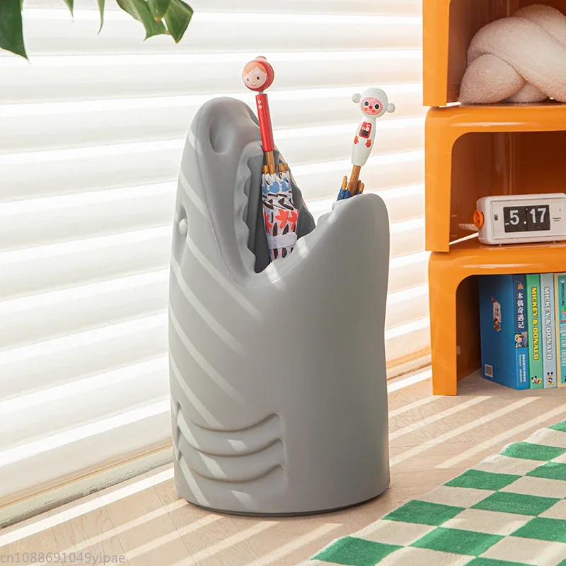 Internet Celebrity Shark Storage Bucket Creative Home Door Cafe Umbrella Rack Living Room Decoration Resin Material