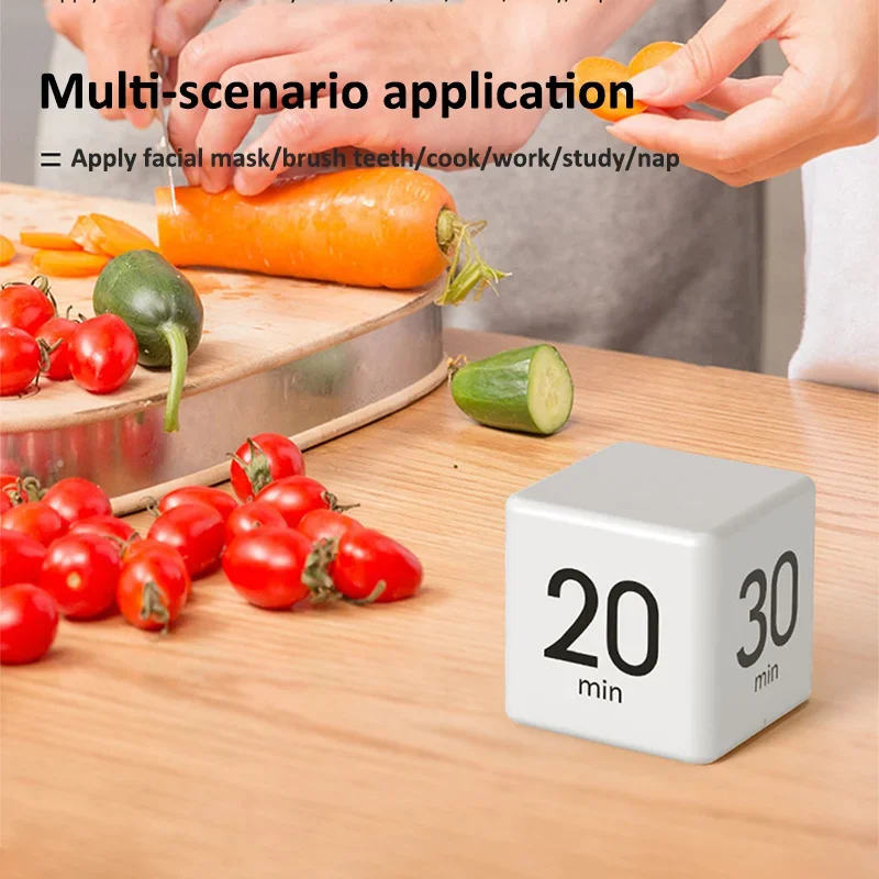 Productivity Cube Timer Gravity Sensor Flipping LED Display Dual Modes Countdown Cooking Study Mini Digital Timer 4 Preset Time image 4