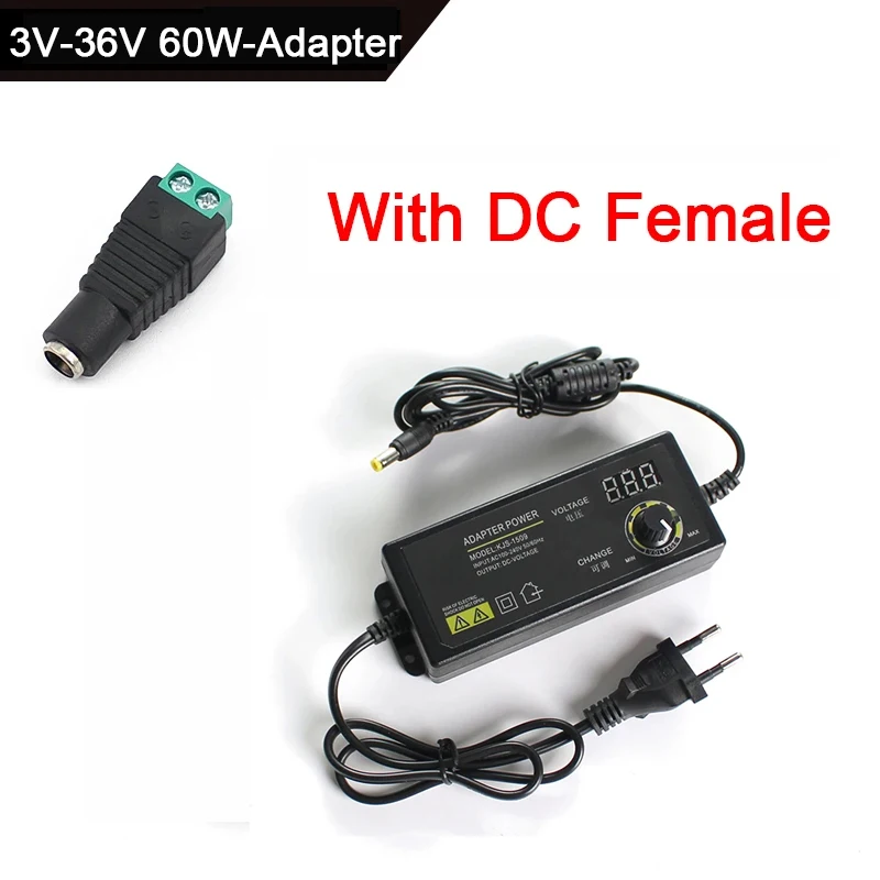 Adjustable Power Supply Adapter With Screen 3V -36V 1A 2A Power Adapter Universal 220V To 12V 24V Adapter Adjustable Charger