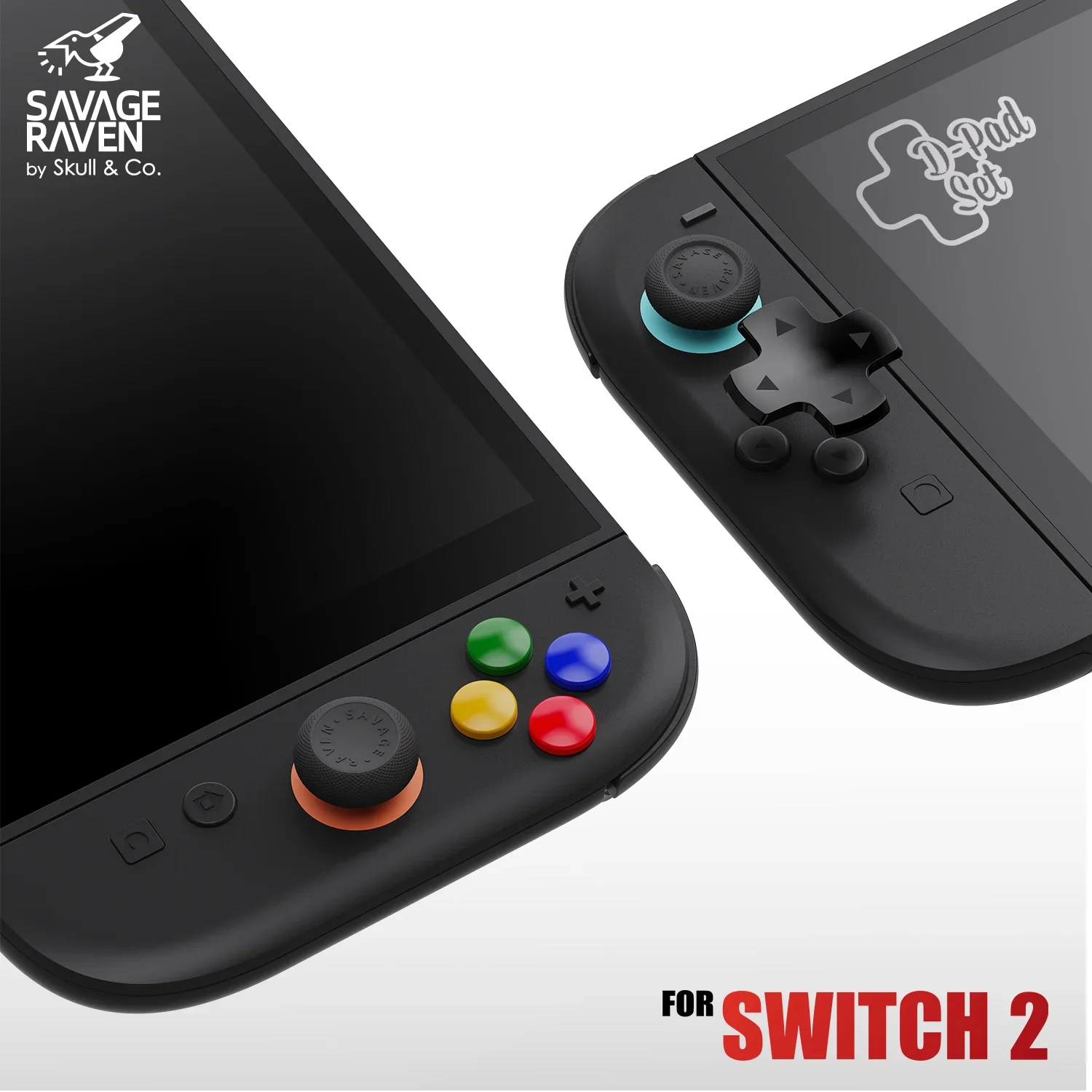 

Savage Raven by Skull & Co. D-Pad Button Cap Set for Nintendo Switch 2 NS2 Game Console