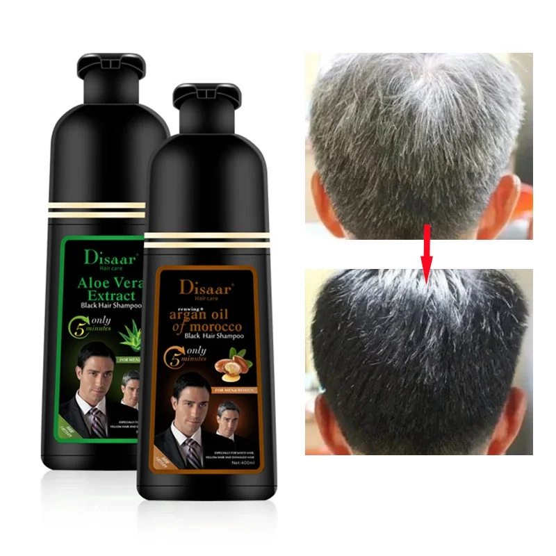 Hot DISAAR 400ML Cover Grey Hair Morocco Argan Oil Care Fast  Black Hair Shampoo Dye Repair Damaged Improve Split Hair Rough