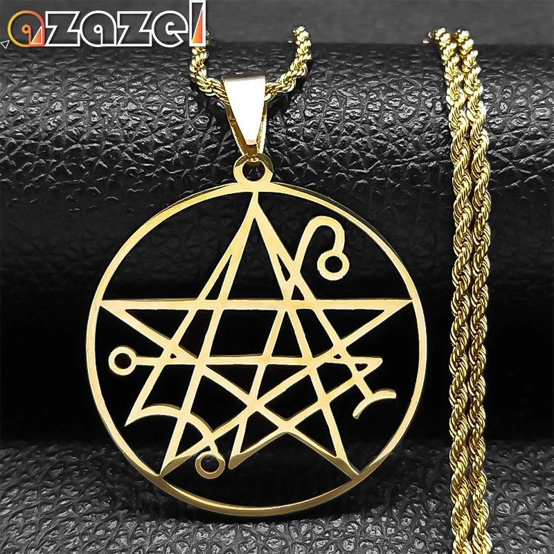 Necronomicon H P Lovecraft Miskatonic Elder Sign Azathoth Call Of Cthulhu Necklace Men Stainless Steel Necklaces Jewelry N7135