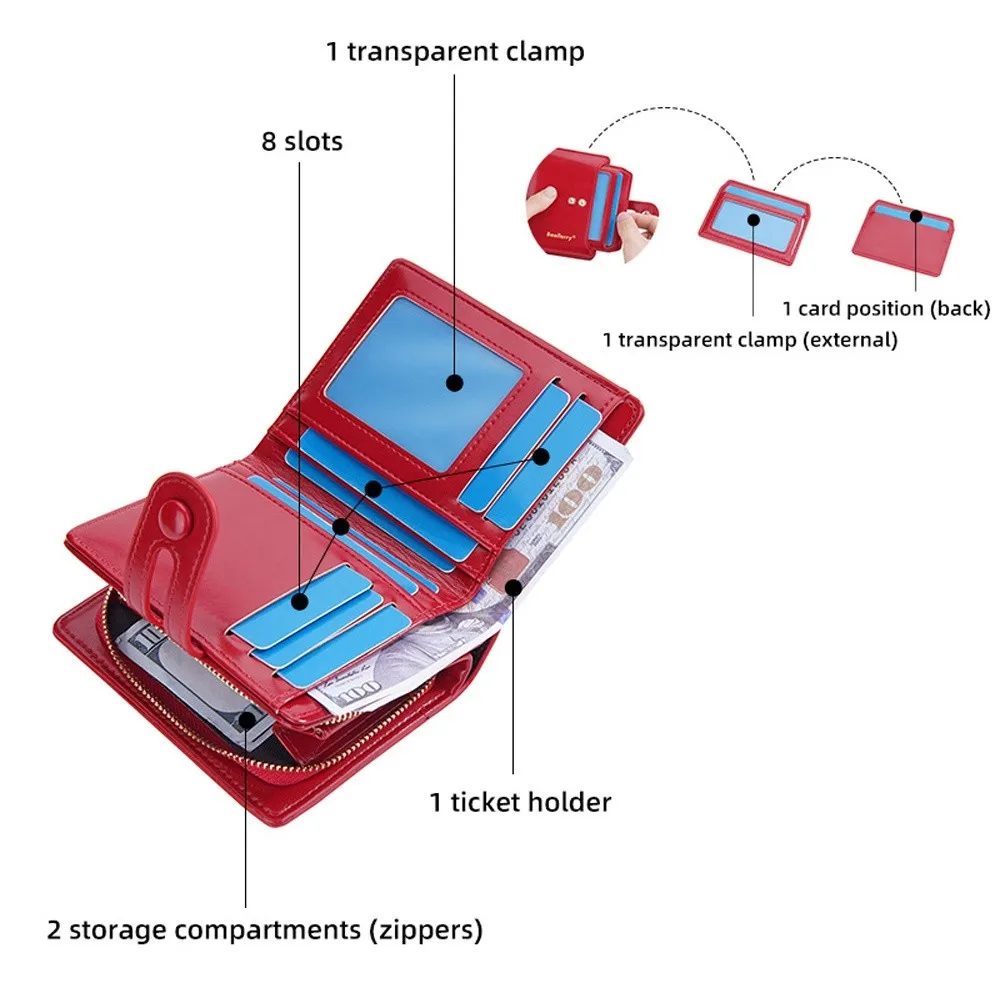 Portafoglio portatile di alta qualità Borsa per soldi corta multifunzionale Zero Semplice porta carte d'identità in pelle PU da donna