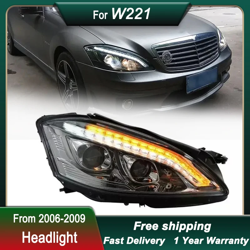 Car headlights for Benz W221 LED Head lamp 2006-2009 S300 S350 S500 S600 Head Lamp Drl Projector Lens Automotive Accessories