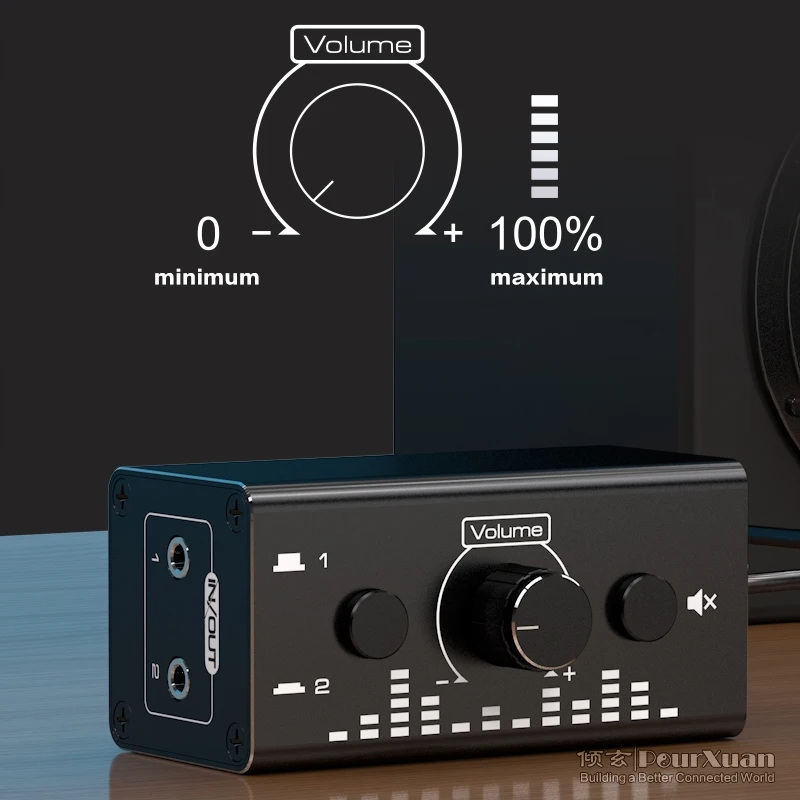 Interruptor divisor de clavija de audio aux 3 5 mm 1 a 2 en 1 extensión hembra a hembra adaptador de altavoz amplificador analógico de 2 vías