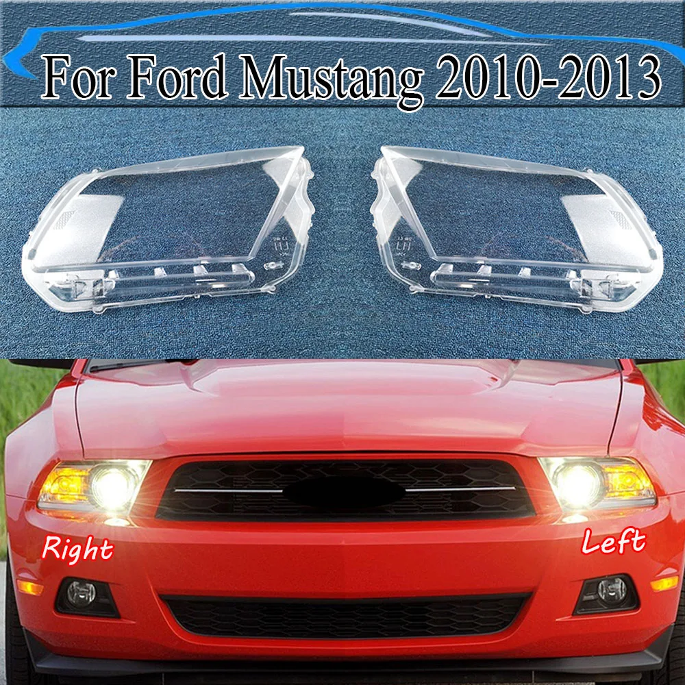 

For Ford Mustang 2010-2013 Penutup Lampu Depan Butik Transparan Lampshdade Lampu Kepala Cangkang Plexiglass Ganti Lensa Asli