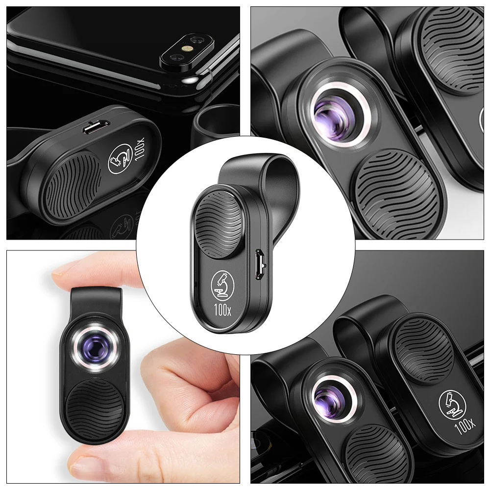 

100X Micro Smartphone Microscope Lightweight Portable Digital Magnifier For Mobile Phone Optical Lens Pocket Size Jewelry Craft