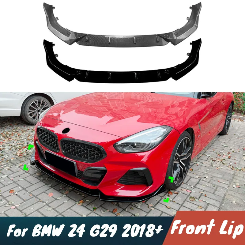 

For BMW Z4 G29 2018+ 3pcs/Set Car Front Bumper Lip Chin Spoiler Splitter Protection Guard Body Kit Exterior Tuning Accessories