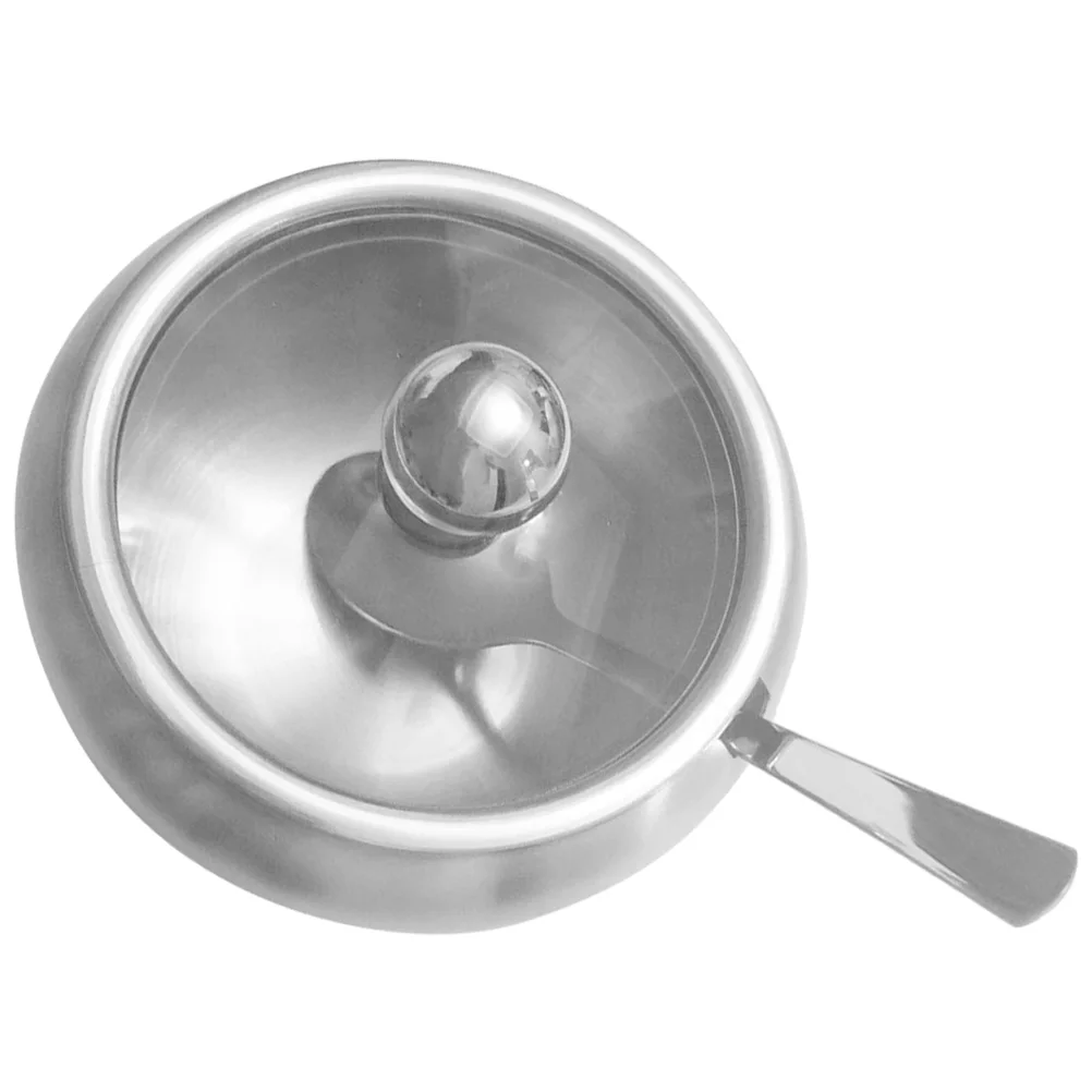 

Stainless Steel Seasoning Jar 450ml Sugar Canister Visible Spice Container with Lid for Kitchen Home Hotel Cafe Party