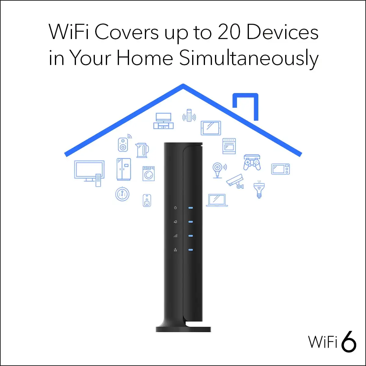 Router NETGEAR WiFi 6 (RAX5) -funzioni di sicurezza, velocità Wireless AX1600 (fino a 1.6 Gbps) -copre fino a 1,500 mq
