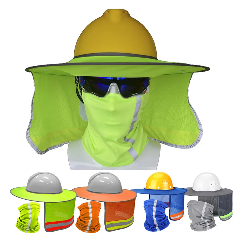 Safety Helmet Sun Visor Helmet Sun Shield Reflective Neck Scarf Outdoor Installation and Construction