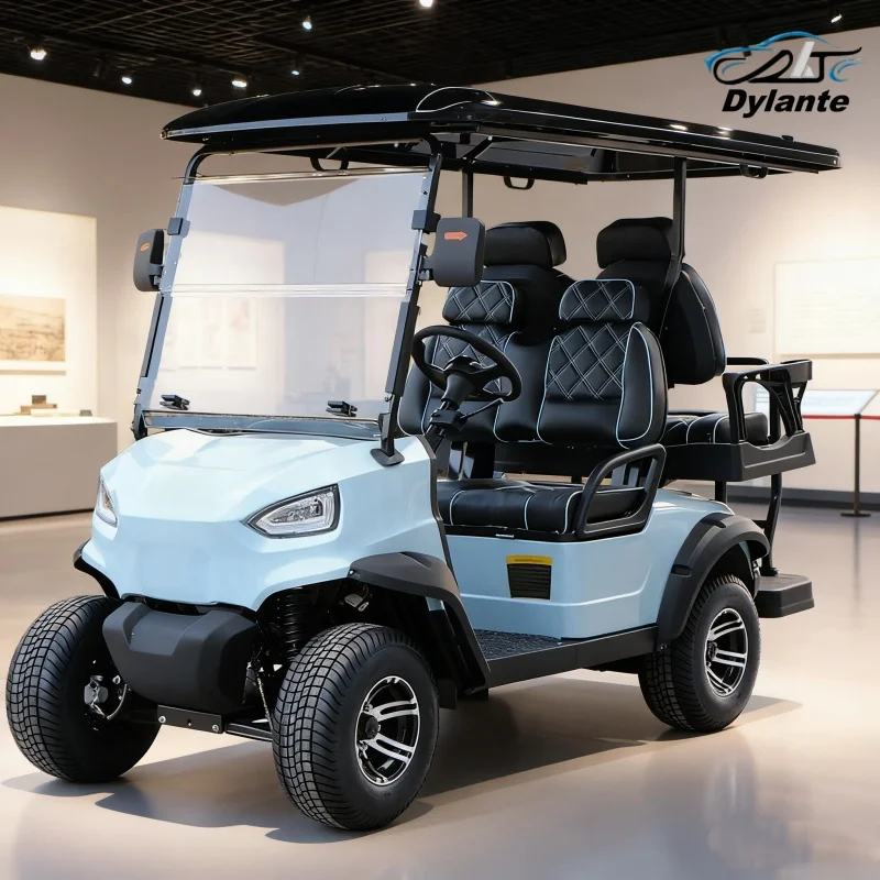 High Quality 72V Lead-Acid Maintenance-Free Battery Electric Golf Cart Foldable Rear Seat Built-In Storage Box Golf Cart
