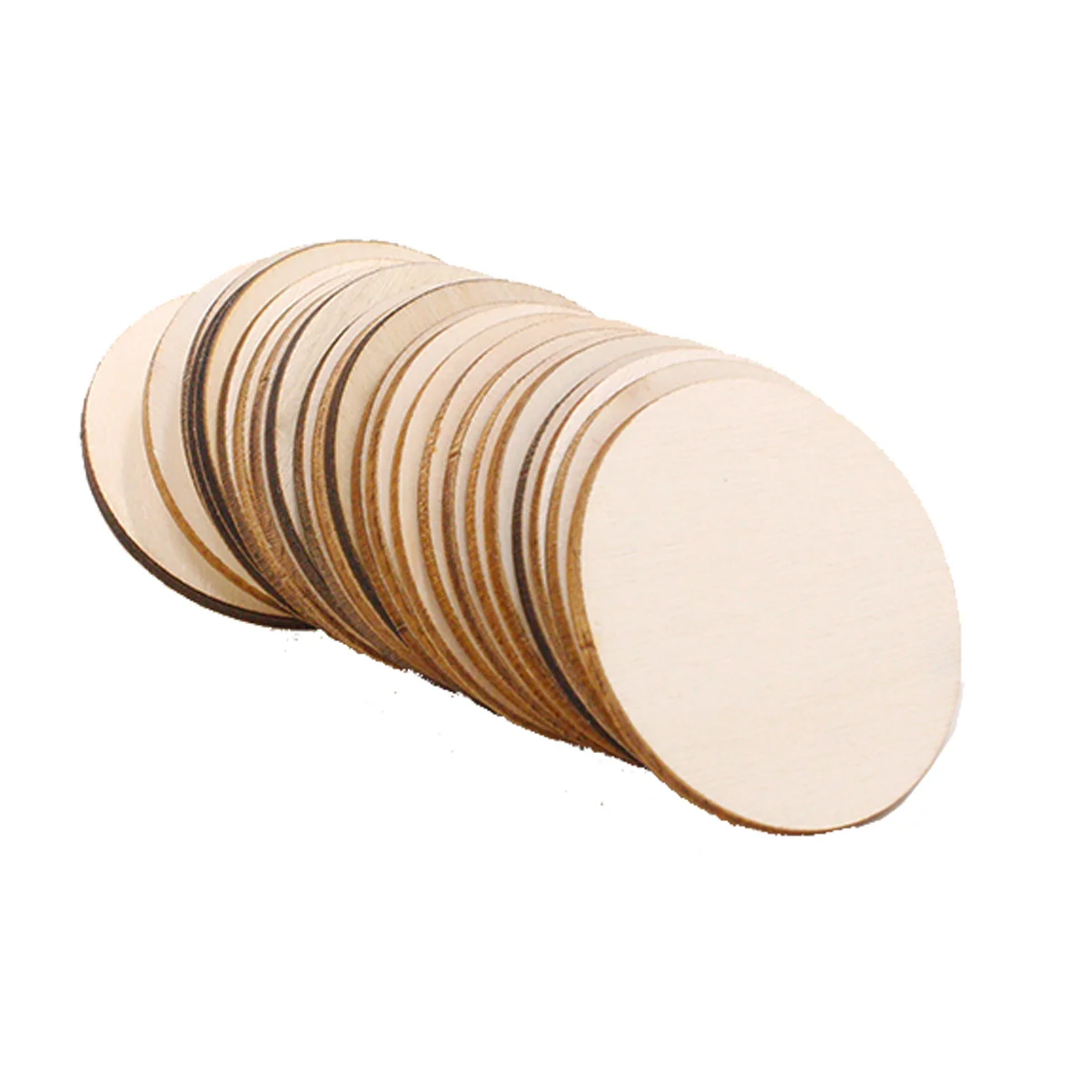 

50pcs Wooden Slices Round Diy Crafts Accessories For Home Decor Wall Art Natural Wood Decorations Handicraft Supplies
