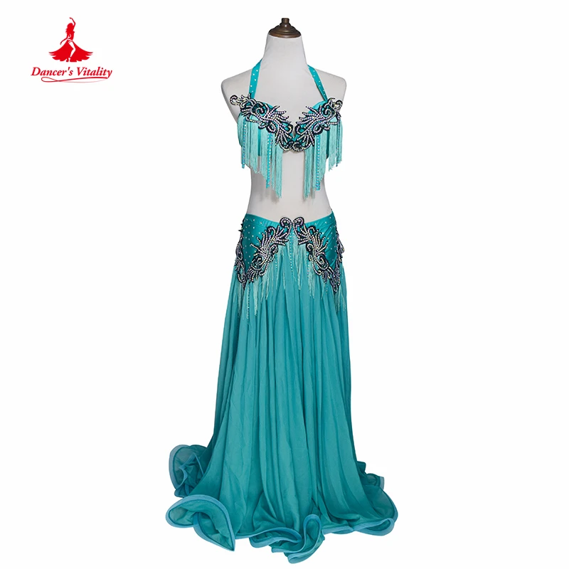 New belly dance performance suit, dynamic tassel oriental dance professional competition, High swing skirt suit Women dance Set