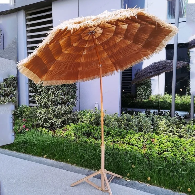 

2.4 meters 3 meters plus large outdoor sunscreen thatch umbrella garden turning straw beach umbrella parasol