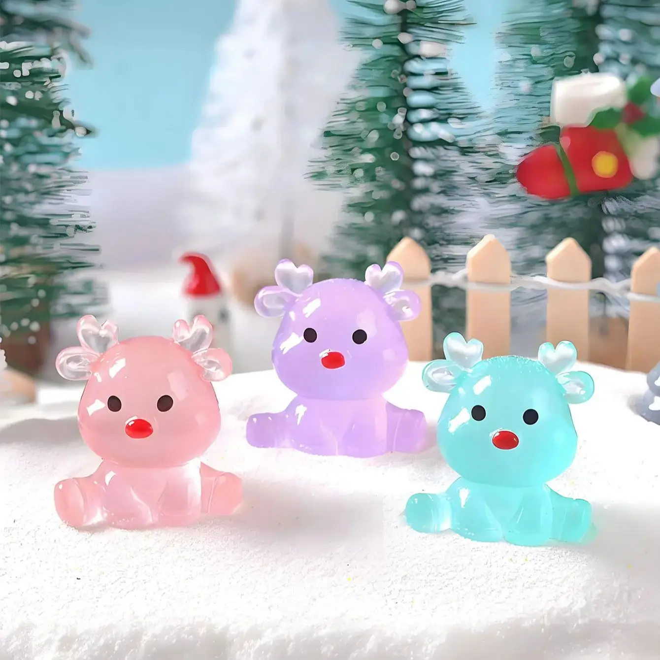 10/20 قطعة تماثيل الأيائل الصغيرة المضيئة توهج في الظلام زينة عيد الميلاد DIY بها بنفسك حديقة الجنية هدايا الحفلات