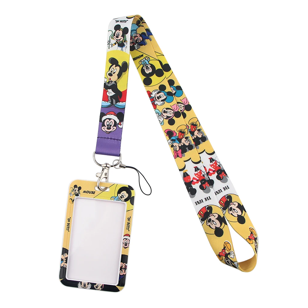 Cartoons  Disney Mickey Mouse Minnie Cute Kids Key lanyard Keychain Office ID Card Pass Mobile Phone Key Badge Holder view 4