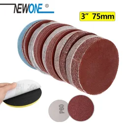 3 인치 75mm 사포 10PCS 샌딩 디스크, 60-2000 그릿 Dremel 샌더 기계 셀프 스틱 연마 도구 액세서리