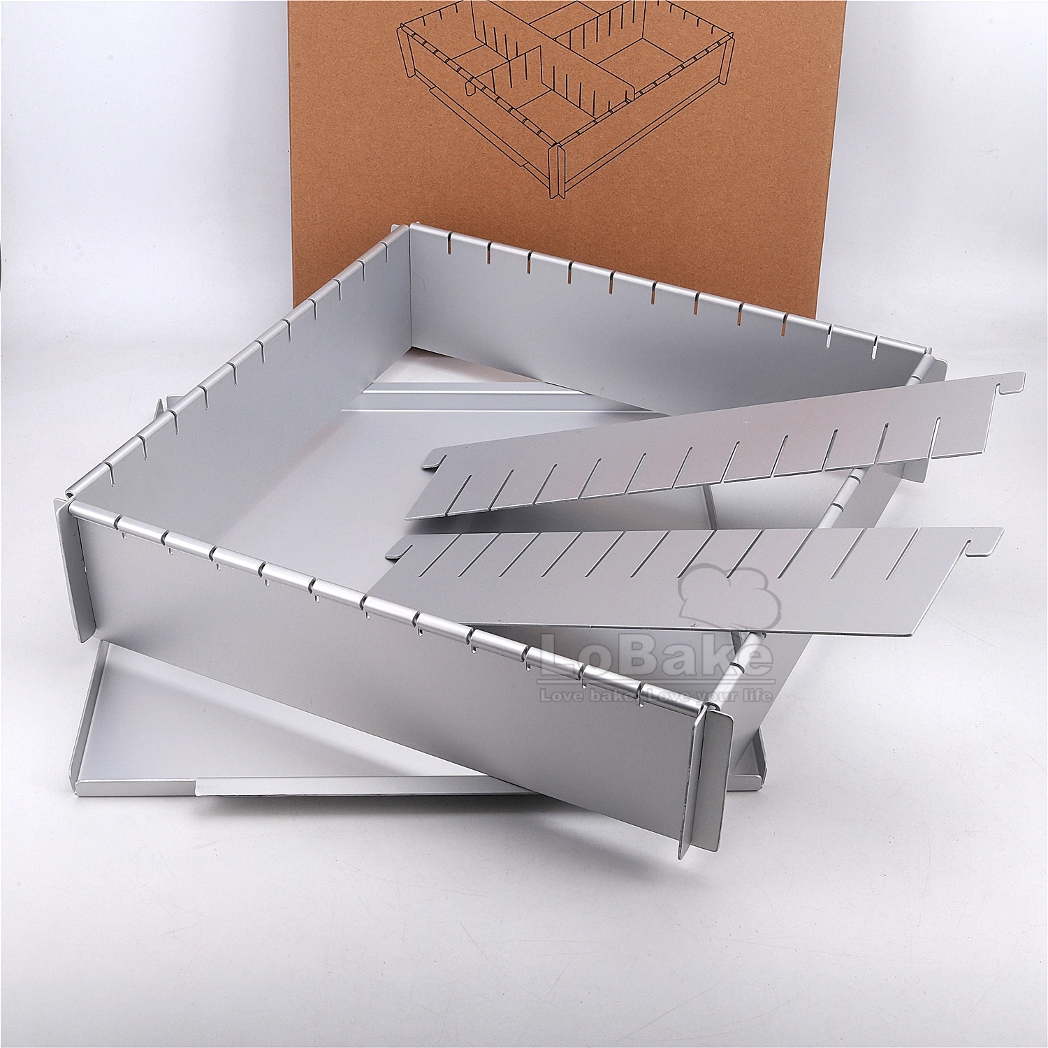 10 12 Inches Square Split Adjustable Design Cube Aluminum Seperating Cake Mold Removable Bread Tin Mousse Pan DIY Bakeware Set