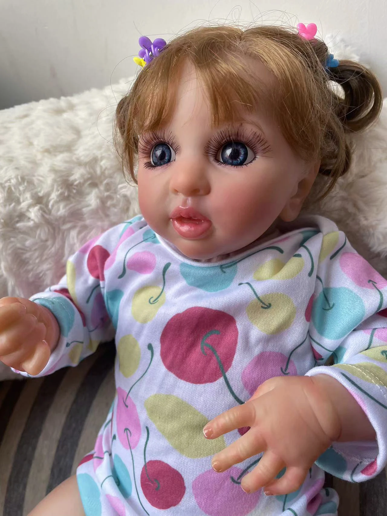 40cm Layla wieder geborene Puppe niedlichen Baby Mädchen lebensechte 3D-Malerei mit Adern mehrere Schichten Geschenke Erwachsene Sammler kunst handgemachte Puppe