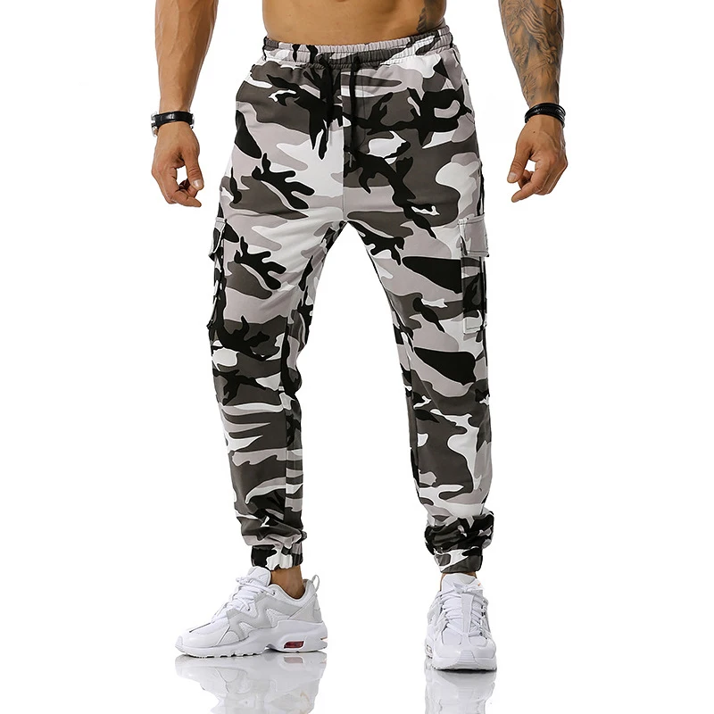 Jesień wiosna kamuflaż spodnie joggery męskie spodnie bojówki multi-pocket Sweatpant mężczyźni Hip-Hop spodnie typu Casual biegaczy mężczyzna XXXL