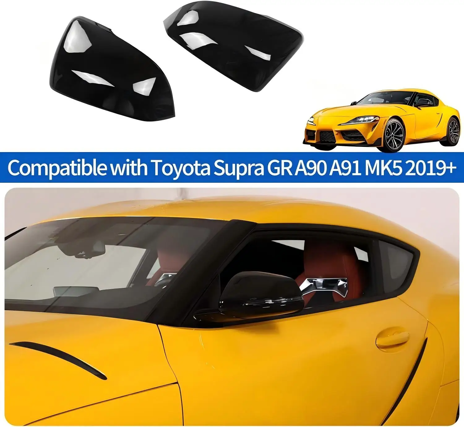 

Car Rearview Side Door Mirror Cover For BMW 1 Series F40 2 Series F44 F45 F46 X1 F48 F49 X2 F39 Z4 G29 For Toyota Supra 2019-25