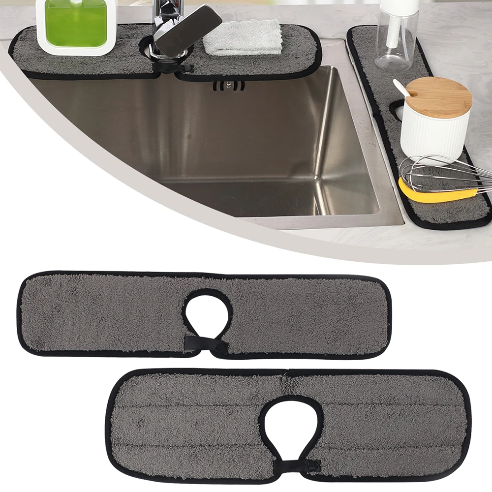 Faucet Absorbent Mat Sink Splash Guard for Kitchen Bathroom Countertop Protector Microfiber Faucet Splash Catcher