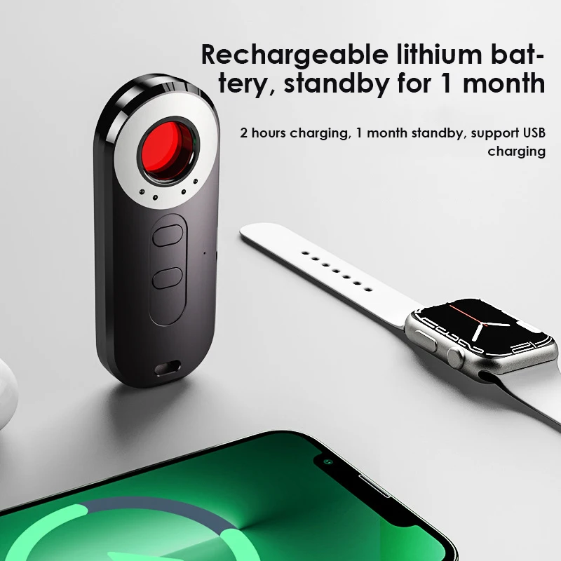 Câmera Candid Anti Sem Fio Portátil, Sensor de Artefato, Detecção de Rastreamento Anti-Candid, Mini Lente, Áudio GSM