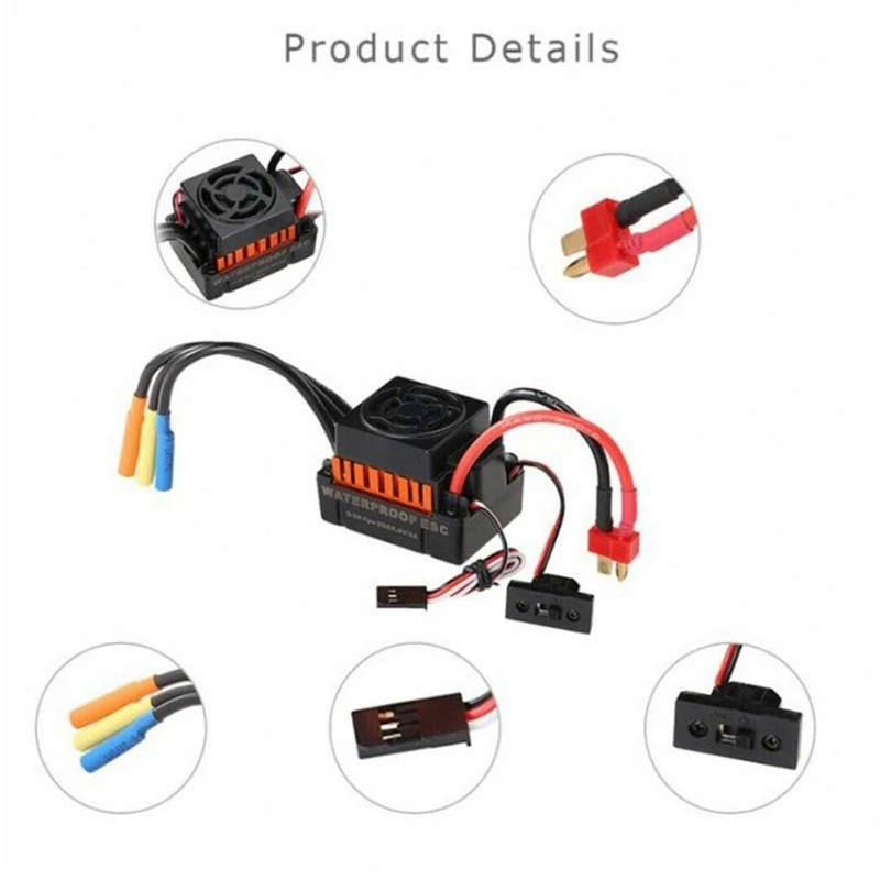 9T 4370KV Brushless Motor+60A ESC Speed Controller Combo Kit for 1/10 RC B2AD