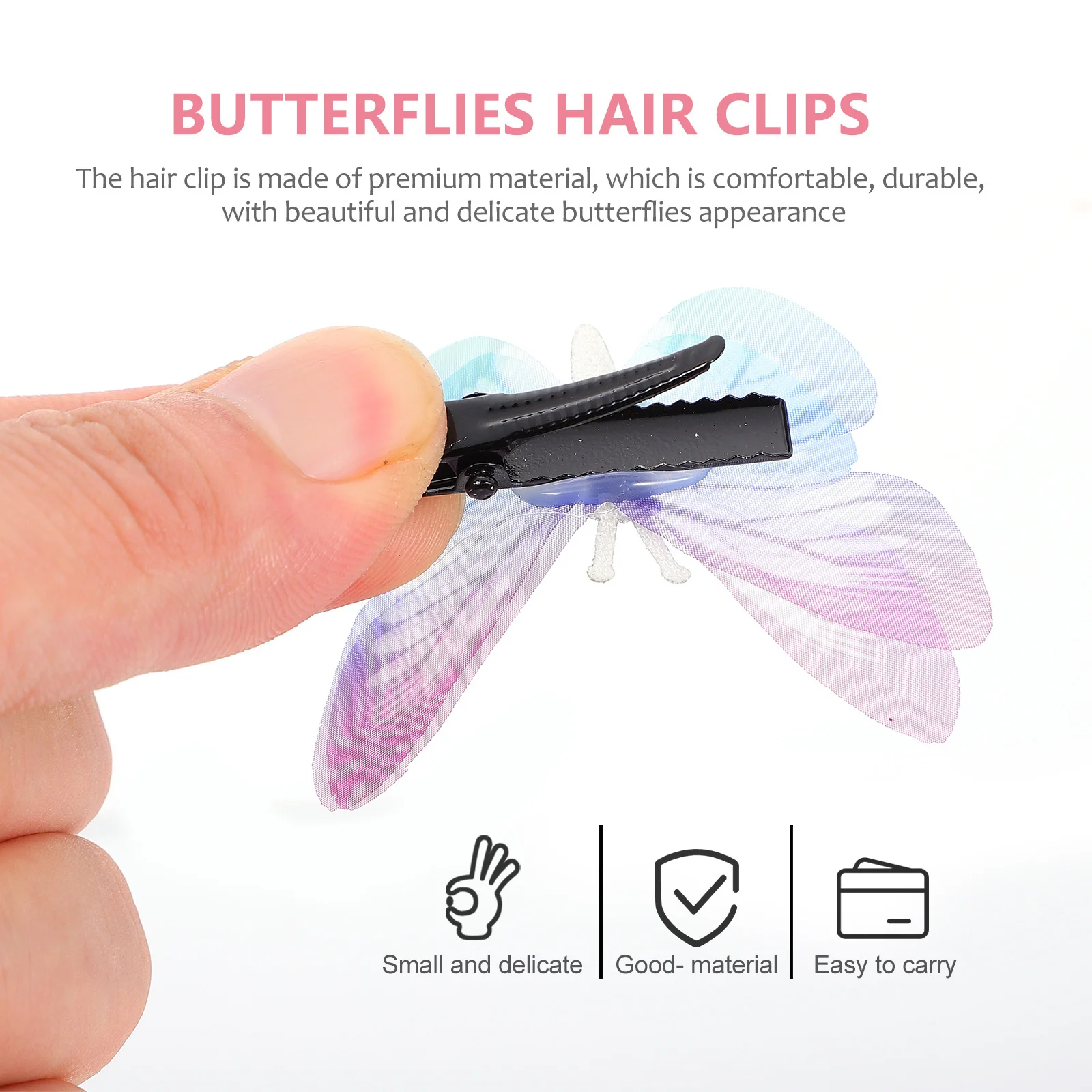 

12Pcs Butterfly Tulle Hair Clips Exquisite Girl Hair Accessories Headdress Stylish Hairpins for Beautiful Hairstyles