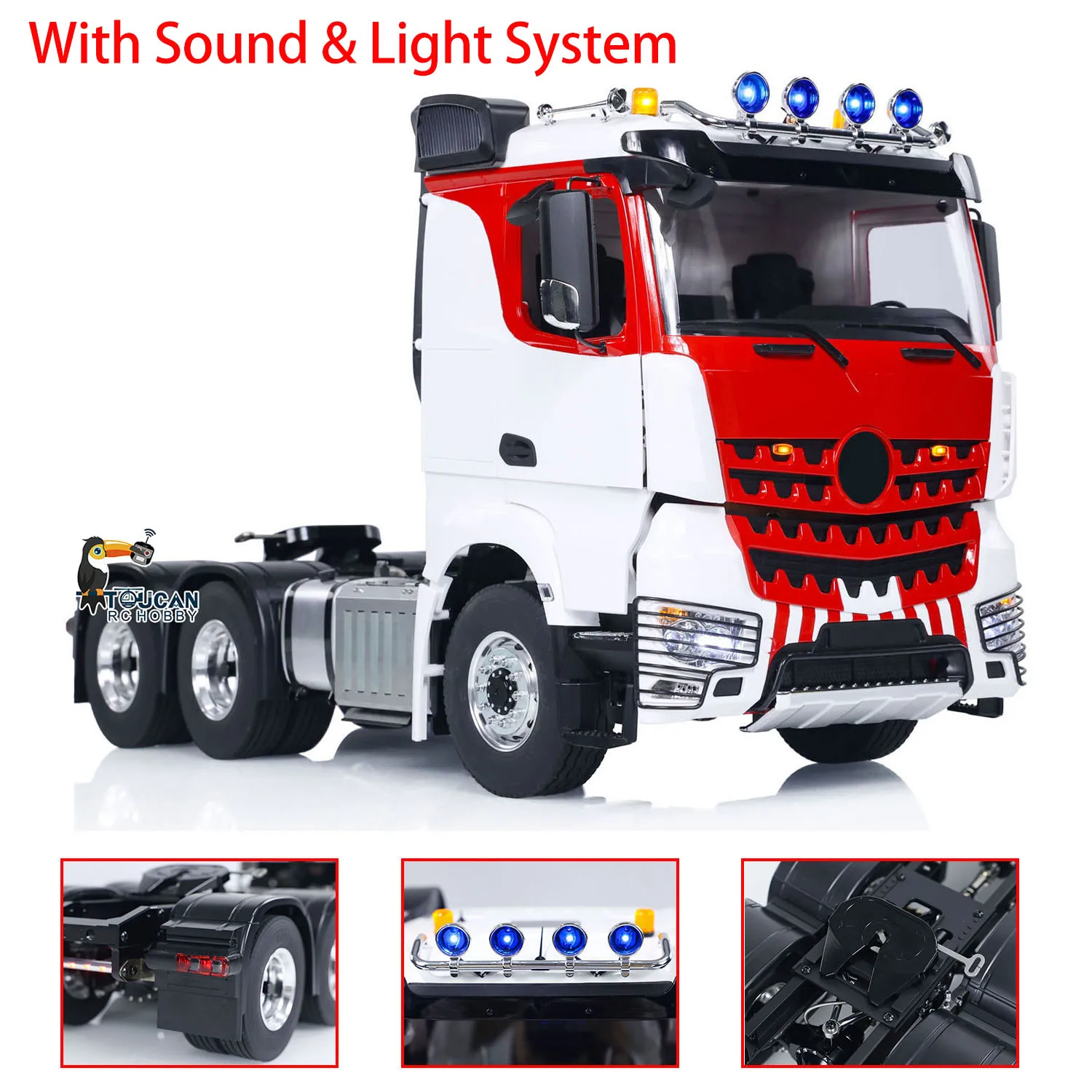 

LESU RC 1/14 Tractor Truck 6x6 Model Radio Control Car Painted Assembled Metal Chassis with Light Sound System Smoking THZH1837