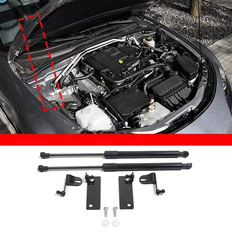 2Pcs carbon steel For Mazda MX-5 2008-2015 Front Hood Bonnet Modify Gas Struts Shock Damper Lift Supports car Accessories
