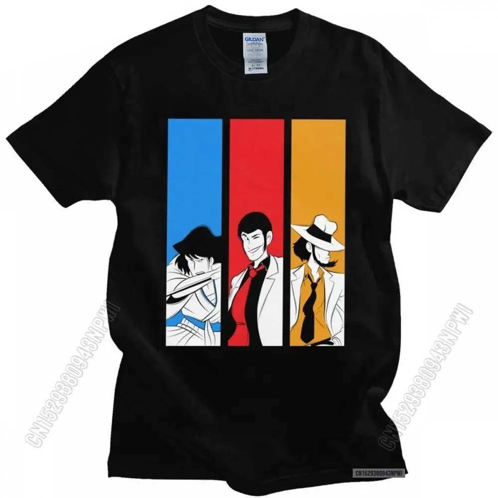 لوبين الثالث أرسين لوبين الرجال التي شيرت القطن مانغا دايسوكي جيجن تي شيرت فوجيكو الألغام المحملة لينة النسيج تي شيرت مطبوع الملابس