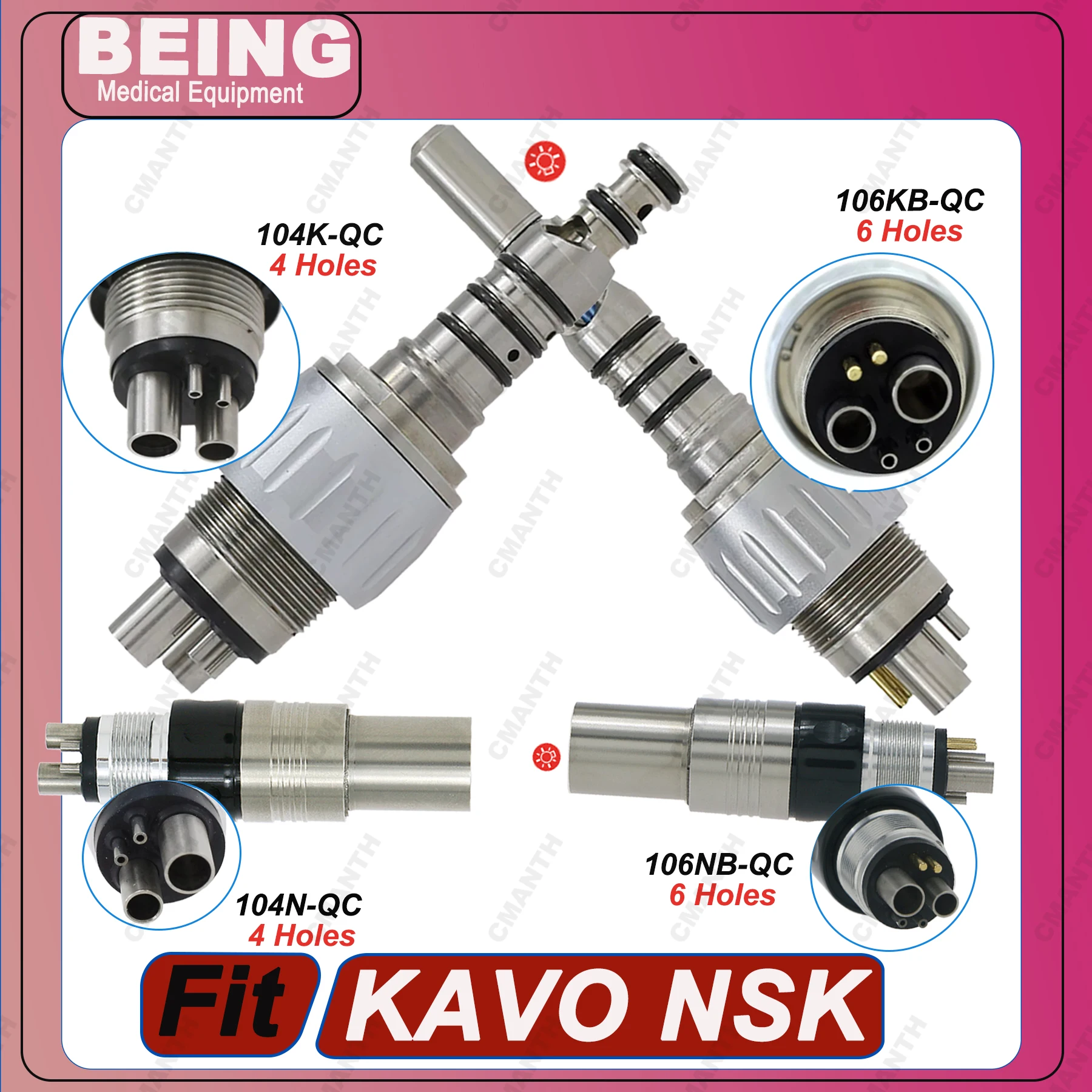 

For KAVO NSK Type Fiber Optic High Speed Handpiece BEING Dental Handpiece Coupling 4/6Hole Coupler Dentistry Tool Accessories