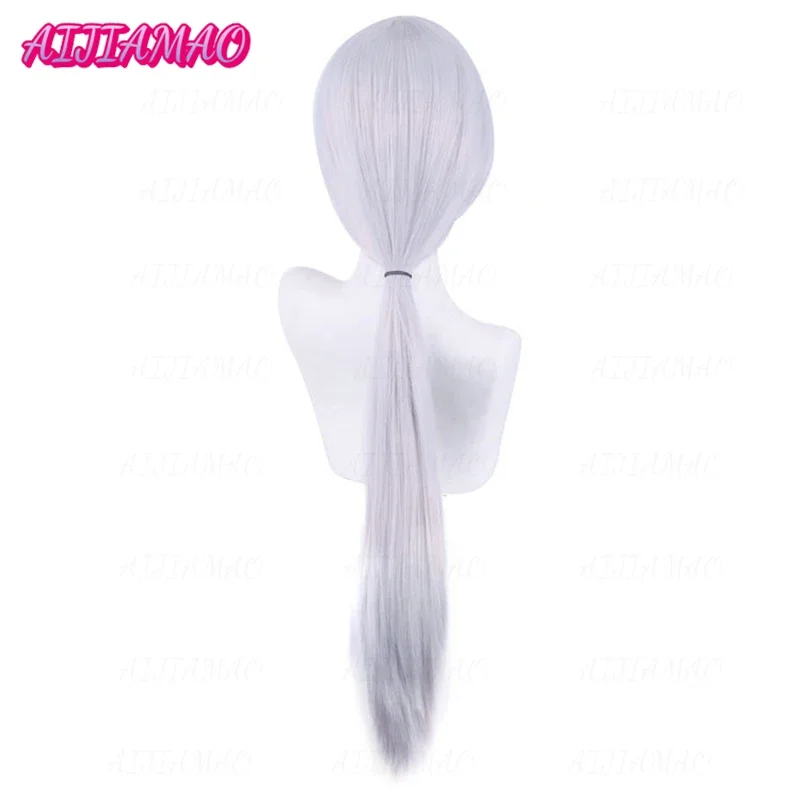 Парик для косплея аниме бензопила Quanxi, серебряный длинный парик, термостойкие волосы из волокна, Хэллоуин, искусственная игра + бесплатная шапочка для парика