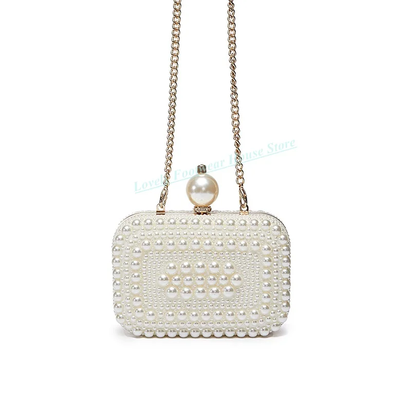 Mini sac à moraillon perle blanche pour femme, sac dur fabriqué à la main pour femme, petit sac mignon pour femme, haute qualité, fête, mode, 15.5x11x5.5cm