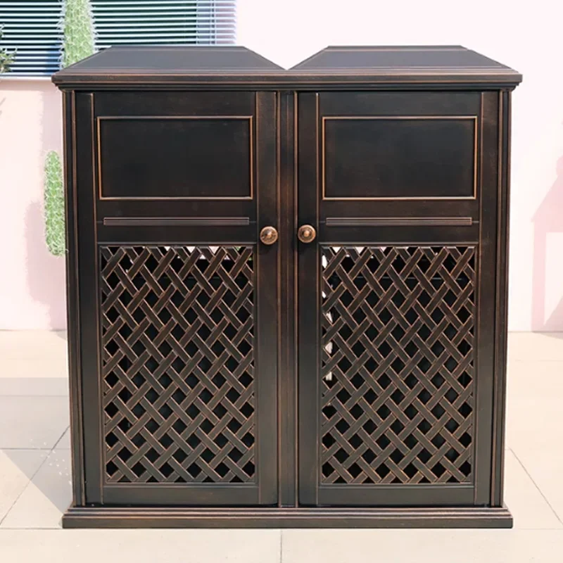 Outdoor cast aluminum trash can Double bucket Villa courtyard Peel box Park view Real estate street trash can Waterproof