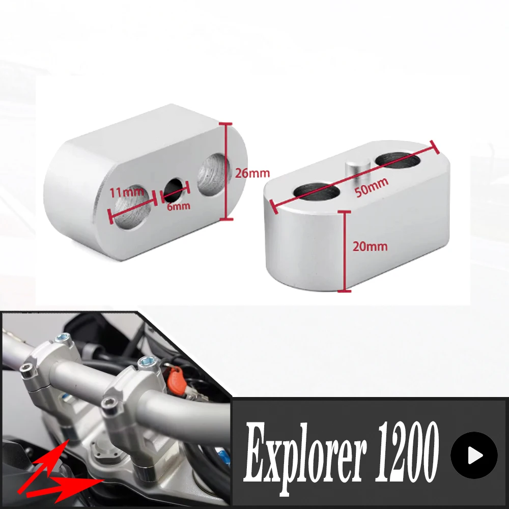FOR Triumph Tiger Explorer 1200 XC XCA XR XRT XRX 2012-2022  Motorcycle Handlebar Risers Clamp Mounting Riser 20MM Explorer1200 - view 6