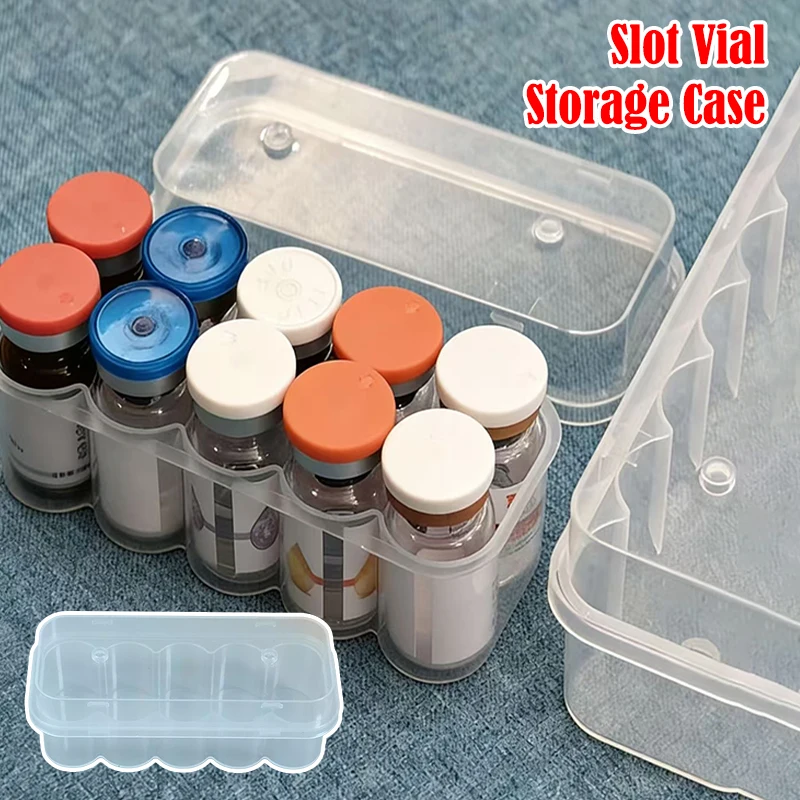 

3/5/7/10ml Vial Storage Case Clear Microtube Storage Box 2/10-Slot Stackable Freezer Tube Bottle Refrigerator Organizer Case