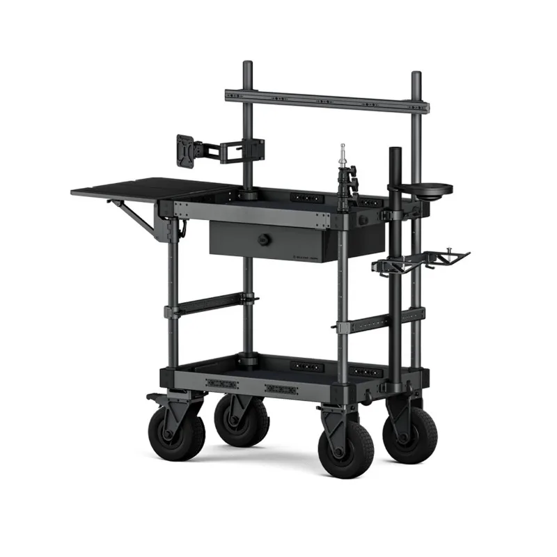 

Photographic equipment trolley, video cart mobile workstation