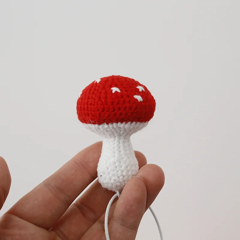 Creative Vegetable Series Doll Crochet Keychains For Bag Pendant Cute Mushroom Knitted Keyrings Wholesale Custom Accessories