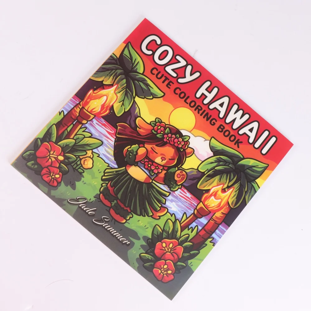 Cozy Hawaii Coloring Books, Tropical Scenes, Easy Coloring, For Home Parent - Child DIY, Relax, Unwind, Boost Creativity