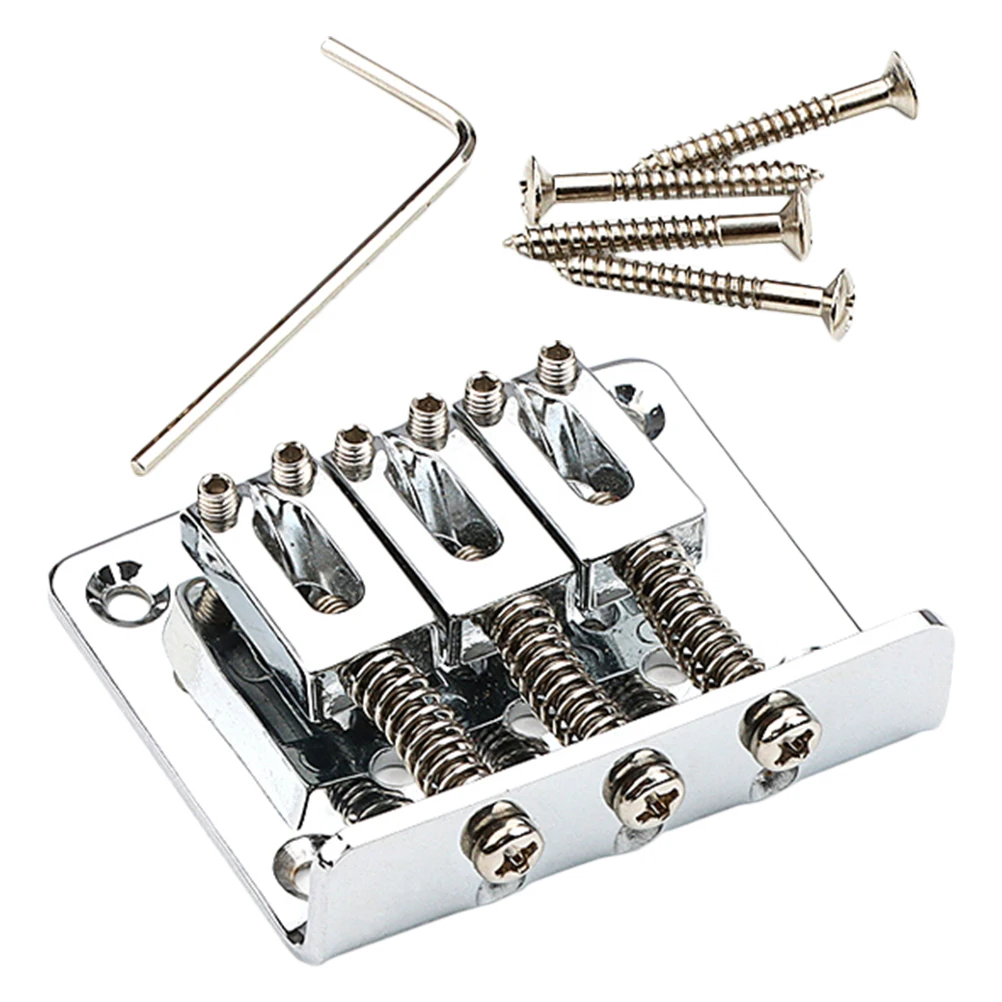 

1 set 1 Set Metal Bridge Replacement 3-String Electric Guitar Bridge Saddle Tool Stainless Steel Durable Parts For Guitar Repair