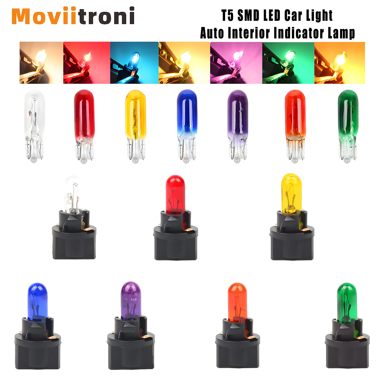 5 قطعة T5 SMD LED ضوء السيارة السيارات الباعثة للضوء ديود أداة قياس لوحة القيادة لمبات السيارات الداخلية مؤشر مصباح #1