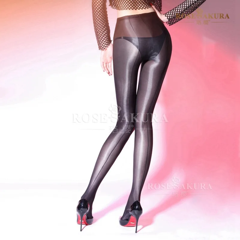 Luo Ying 8317 High Gloss Pants Silk Smooth Super Elastic Tight Back Vertical Line Shaped Sabin Bottom Socks Oil Shiny