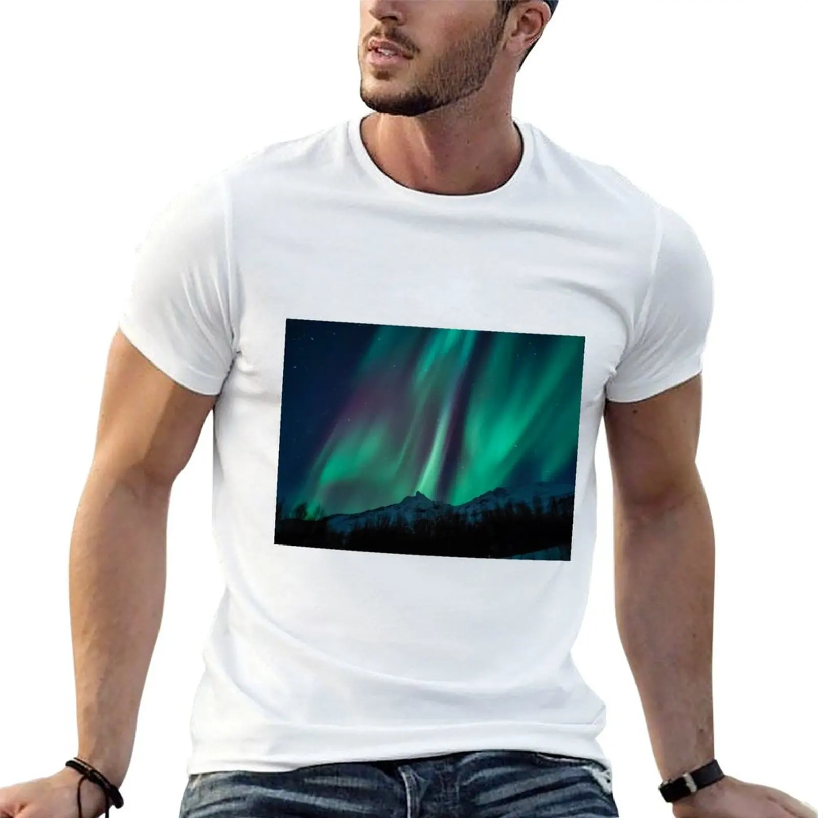 

northern lights T-Shirt t shirt man designer man t shirt cotton high quality printed t shirts for man T-shirt