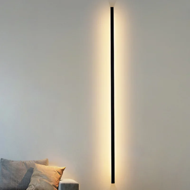 Wall lamp minimalist led strip linear light sofa living room background wall light stair light fixture creative bedroom bedside