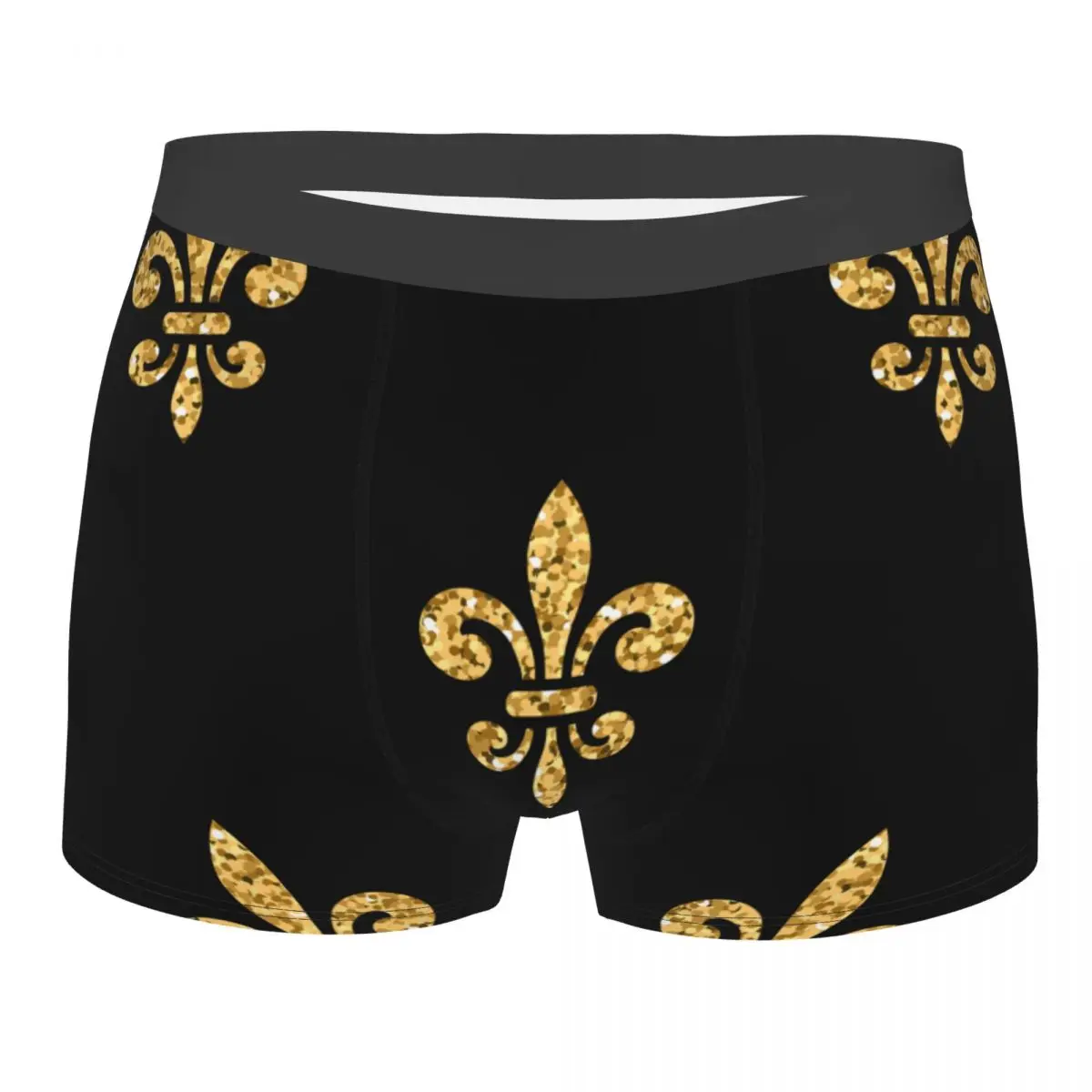 Men's Panties Golden Fleur De Lis Pattern Male Underpants Man Short Boxer Underwear