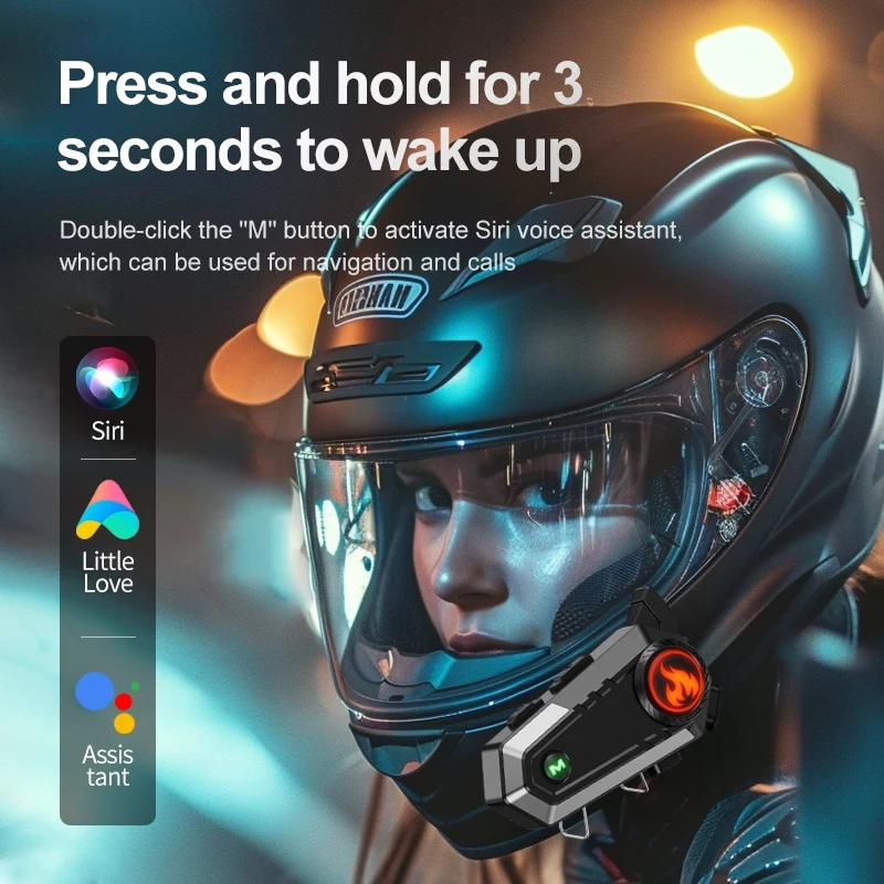 C9 خوذة دراجة نارية بلوتوث الاتصال الداخلي للتجول دراجة نارية |   سماعات رأس لراكبي الدراجات في الوقت الحقيقي بطول 500 متر