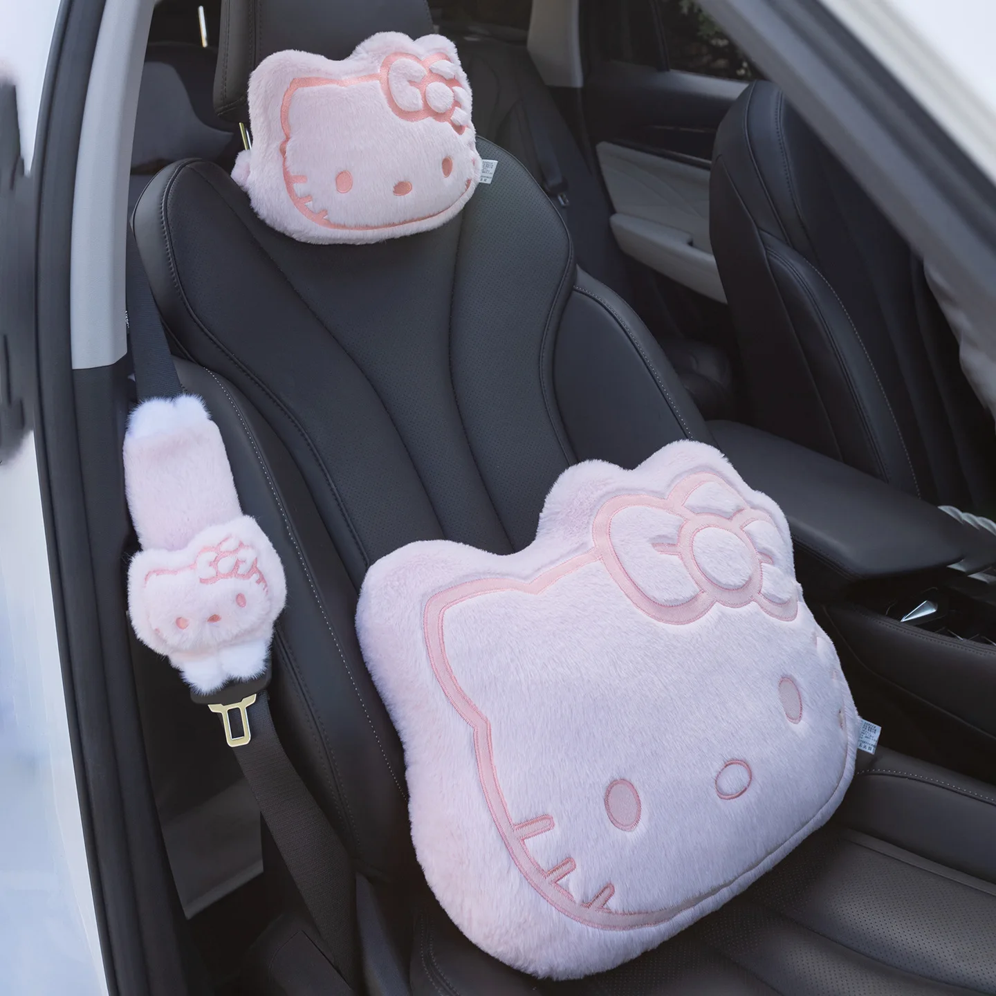 

Car Neck Pillow Seat Headrest Auto Memory Cotton Protector Car Shoulder Strap Cartoon Bear Rabbit Seat Belt Shoulder Strap Cover